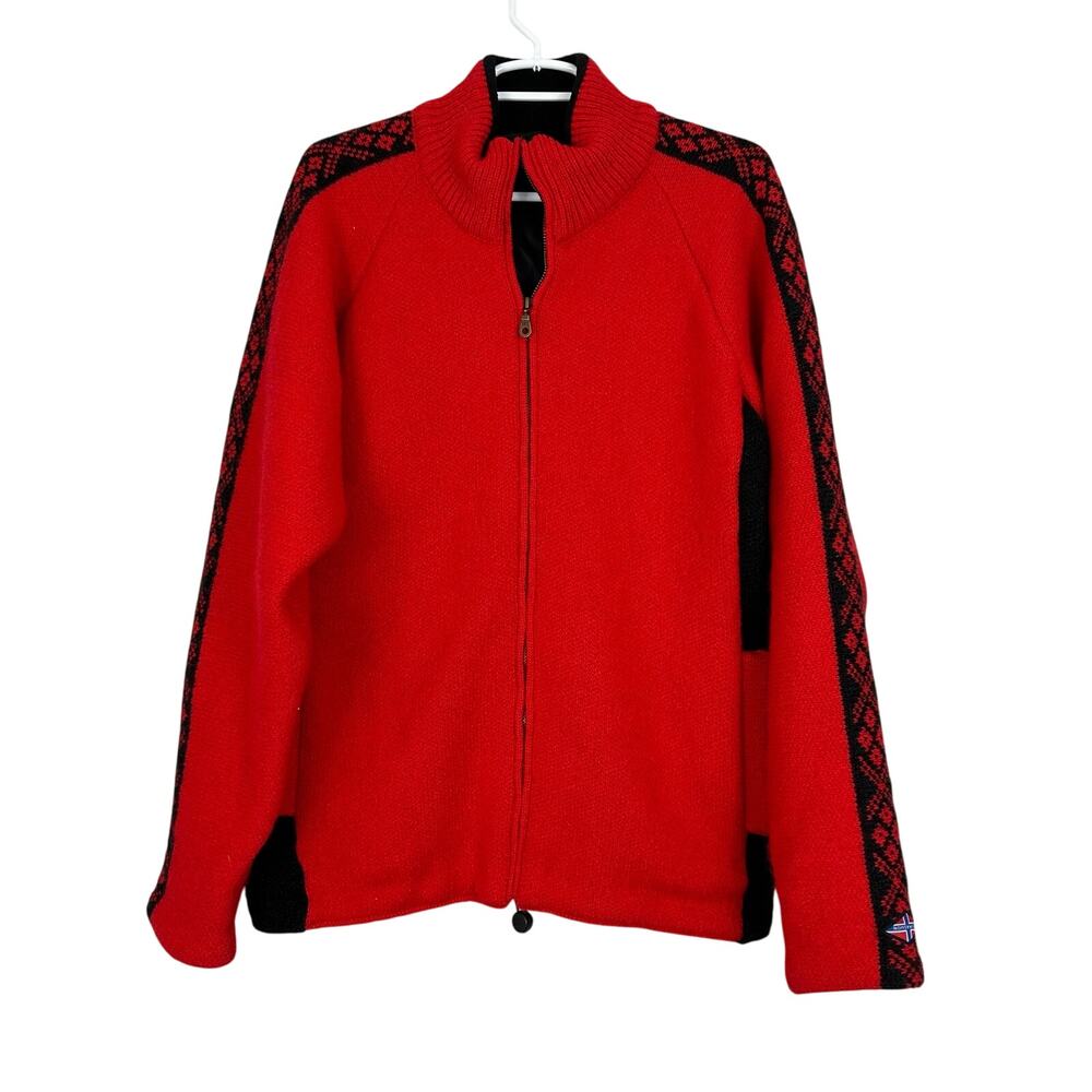NorskWear Wool Lined Full Zip Sweater Jacket Small